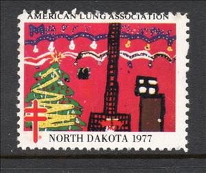 Stamp, American Lung Association, Cinderellas,  , Charity, Christmas, Trees, Tuberculosis / TBC