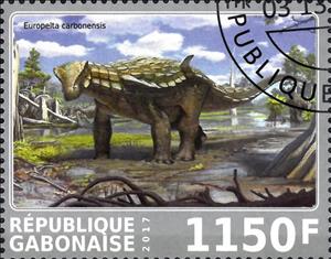 Stamp, Europelta carbonensis, Cinderellas,  , Dinosaurs, Prehistorical Animals