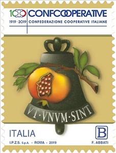 Stamp, Centenary of the Italian Cooperative Confederation, Italy,  , Bells, Organizations
