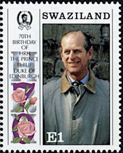 Stamp, 75th Birthday of Prince Philip, Swaziland,  , Princes, Royalty