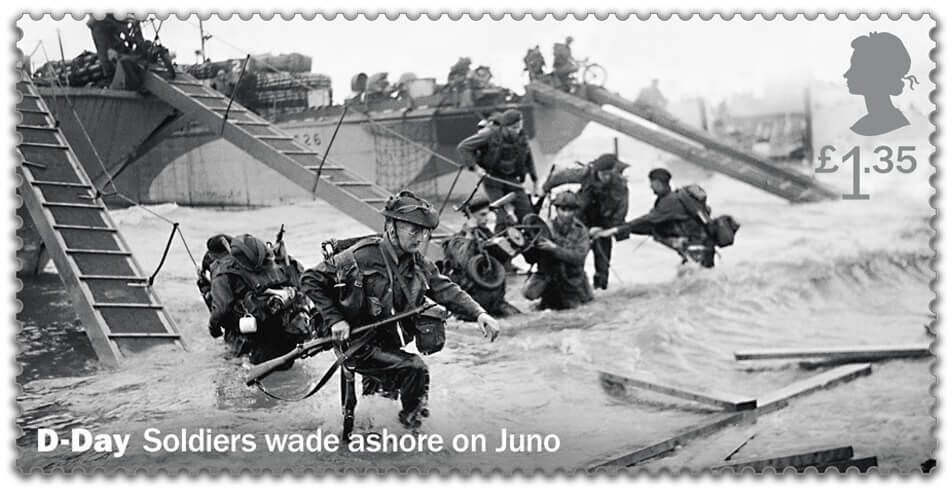 Soldiers Wading Ashore at Juno Beach