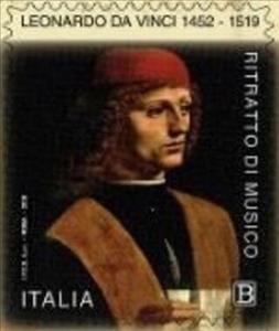 Stamp, Portrait of a Musician by Leonardo da Vinci, Italy,  , Art