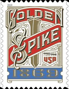 Stamp, The Golden Spike, United States of America,  , Railways