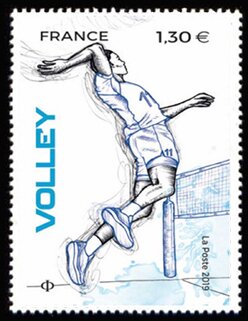 Stamp, Volleyball, France,  , Sports, Volleyball