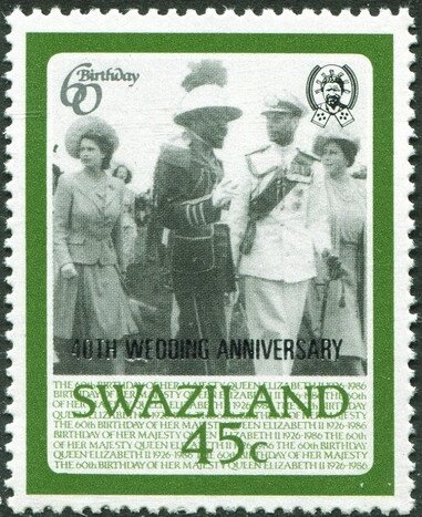 With George VI, the Duchess of York and Sobhuza II, 1947