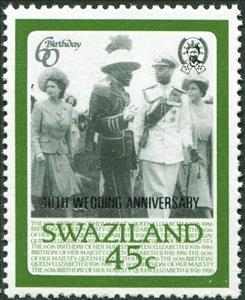 Stamp, With George VI, the Duchess of York and Sobhuza II, 1947, Swaziland,  , Royalty
