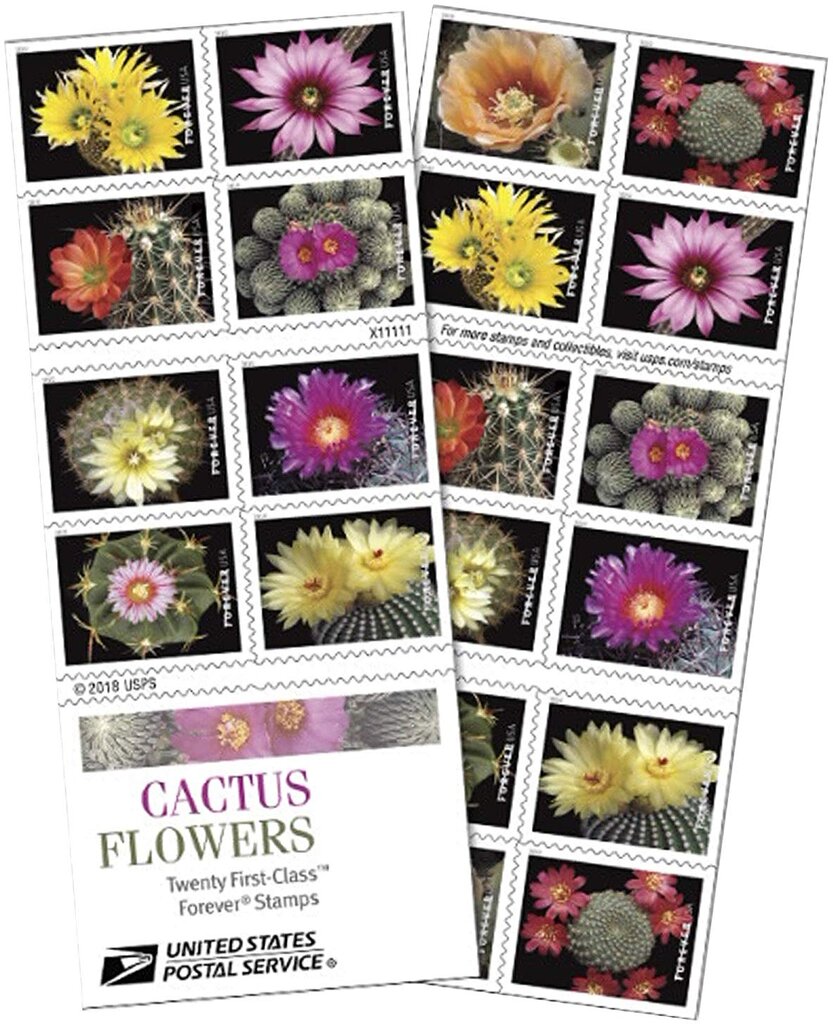 Cactus Flowers, booklet pane of 20 stamps