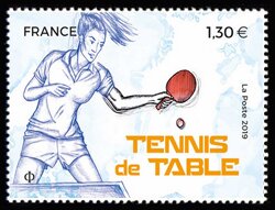 Stamp, Field Hockey, France,  , Sports, Table Tennis