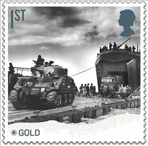 Stamp, Landing at Gold Beach, United Kingdom of Great Britain & Northern Ireland,  , Military Forces, Second World War