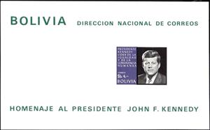 Souvenir Sheet, John F. Kennedy (1917-1963), Bolivia,  , Heads of State