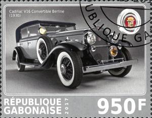 Stamp, Cadillac V16 Convertible Berline (1930), Cinderellas,  , Cars