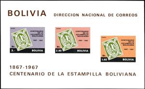 Souvenir Sheet, Unissued stamp of 1863, Bolivia,  , Stamps