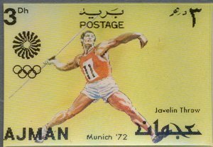 Stamp, Discus and javelin, Ajman,  , Olympic Games, Sports