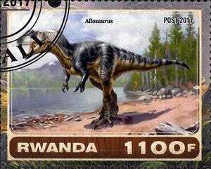 Stamp, Allosaurus, Cinderellas,  , Dinosaurs, Prehistorical Animals