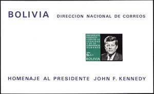 Souvenir Sheet, John F. Kennedy (1917-1963), Bolivia,  , Heads of State