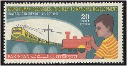 Electric Locomotive & Boy with Toy train