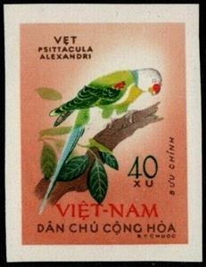 Stamp, Blossom-headed Parakeet (Psittacula roseata), Vietnam,  , Animals (Fauna), Birds, Parrots