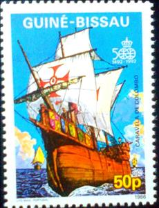 Stamp, Caravel of Columbus, Guinea-Bissau,  