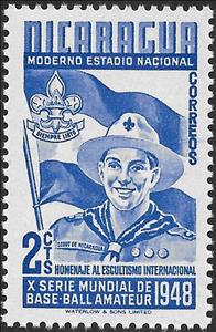 Stamp, Scout, Nicaragua,  , Flags, Scouting