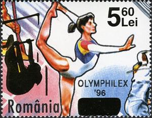 Stamp, Olymphilex '96, Romania,  , Gymnastics, Sports