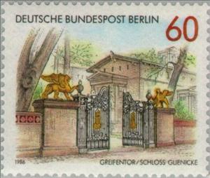 Stamp, Greifentor, Glienicke Castle, Berlin,  , Gates
