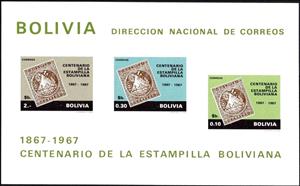 Souvenir Sheet, Unissued stamp of 1863, Bolivia,  , Stamps