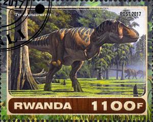 Stamp, Tyranosaurus rex, Cinderellas,  , Dinosaurs, Prehistorical Animals