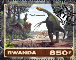 Stamp, Therizinosaurus, Cinderellas,  , Dinosaurs, Prehistorical Animals
