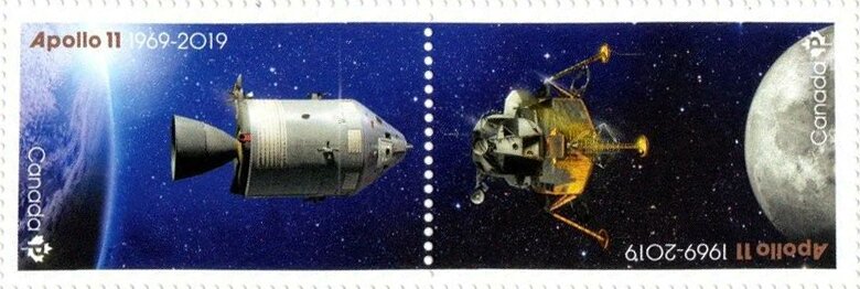 Se-tenant, 50th Anniversary of the Moon Landing, Canada,  , Moon Landing