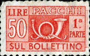 Stamp, Pacchi Postali, Italy,  , Coats of Arms, Musical Instruments, Post Horns, Postal Services