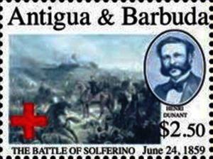Stamp, Battle of Solfrino, Antigua and Barbuda,  , Battle, Red Cross and Red Crescent