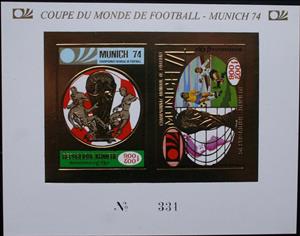 Souvenir Sheet, 1974 World Cup Soccer Championships, Munich, Cambodia,  , Football (Soccer), Sports