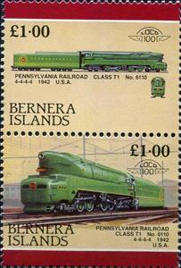 Se-tenant, Class T1 No. 6110 4-4-4-4 1942 U.S.A., Cinderellas,  , Locomotives, Railways