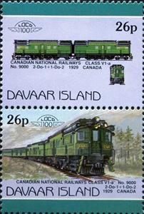 Se-tenant, Class V1 No. 9000 1929 Canada, Cinderellas,  , Locomotives