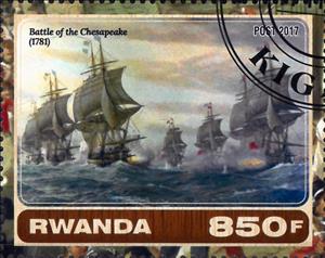 Stamp, Battle of the Chesapeake (1781), Cinderellas,  , Naval Battles