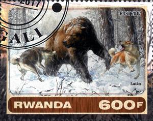 Stamp, Laika, Cinderellas,  , Animals (Fauna), Dogs, Mammals