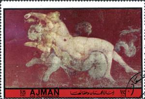 Stamp, "Women", Ajman,  , Paintings
