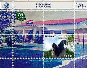 Mini Sheet, 75th Anniversary of the IPS Clinic at Isla Po'i, Paraguay,  , Birds, Hospitals