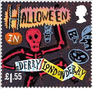 Stamp, Halloween, Derry-Londonderry, United Kingdom of Great Britain & Northern Ireland,  , Customs, Festivals, Halloween