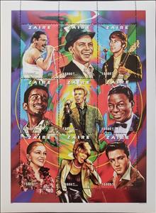 Souvenir Sheet, Rock Musicians, Zaire,  , Actors, Composers, Entertainers, Famous People, Men, Musicians, Singers, The Beatles
