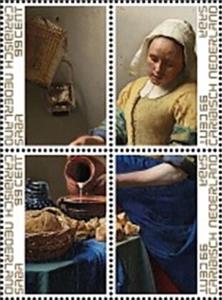 Se-tenant, Vermeer's "The Milkmaid", Caribbean Netherlands,  , Art