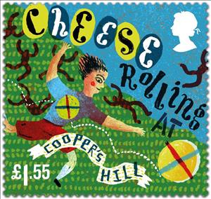 Stamp, Cheese Rolling, Cooper's Hill, United Kingdom of Great Britain & Northern Ireland,  , Customs, Festivals