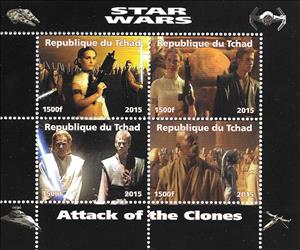Mini Sheet, Star Wars. Attack of the clones, Cinderellas,  , Star Wars