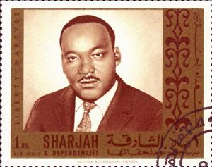 Stamp, Martin Luther King jr. (1929-1968), Sharjah,  , Famous People, Politicians