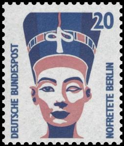 Stamp, Nefertiti bust, Berlin, Germany, Federal Republic,  , Famous People, Heads of State, Museums, Queens, Royalty, Sculptures, UNESCO World Heritage Sites, Women