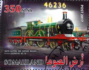Stamp, 4-4-0 Locomotive No.738, Cinderellas,  , Locomotives, Railways, Steam Traction
