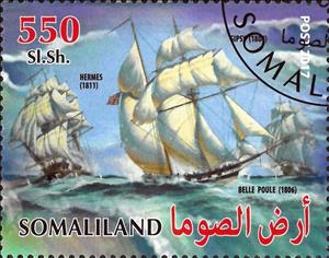Stamp, Hermes (1811), Gipsy (1804), Belle Poule (1806), Cinderellas,  , Sailing Ships
