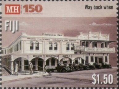 Stamp, Way Back When, Fiji,  , Economy, Markets, Trade