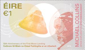 Stamp, Michael Collins, Ireland,  , Astronauts, Moon Landing