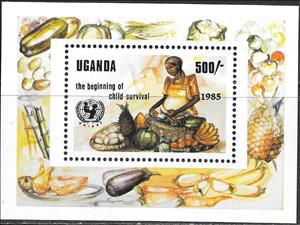 Souvenir Sheet, The beginning of child survival, Uganda,  , Food, UNICEF